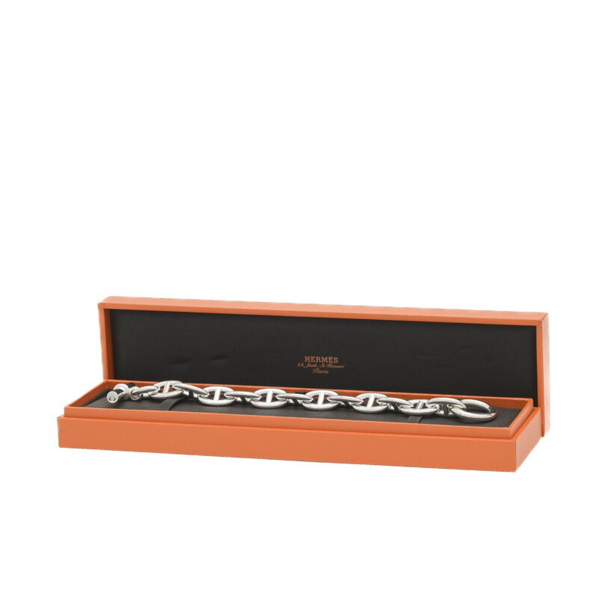 Hermes Chaine d'Ancre Bracelet TGM Silver SV925 11 links