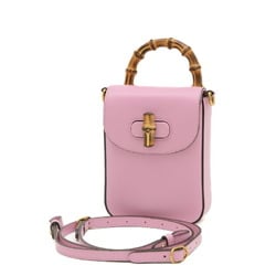 Gucci Bamboo 3WAY Shoulder Bag Calf Pink 702106