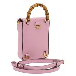 Gucci Bamboo 3WAY Shoulder Bag Calf Pink 702106