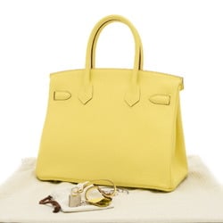 Hermes Birkin 30 Handbag Togo Jaune Poussin B Stamp