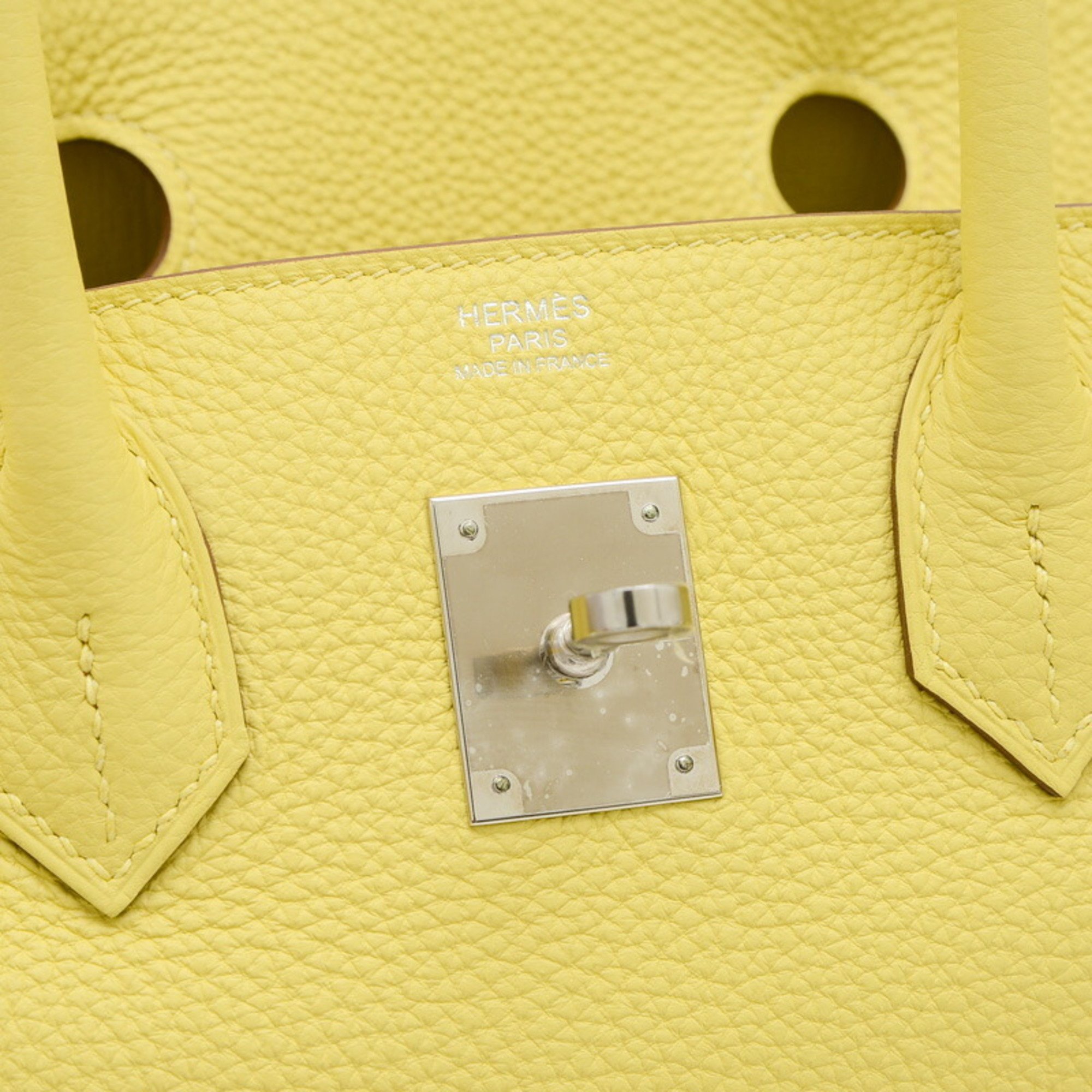 Hermes Birkin 30 Handbag Togo Jaune Poussin B Stamp