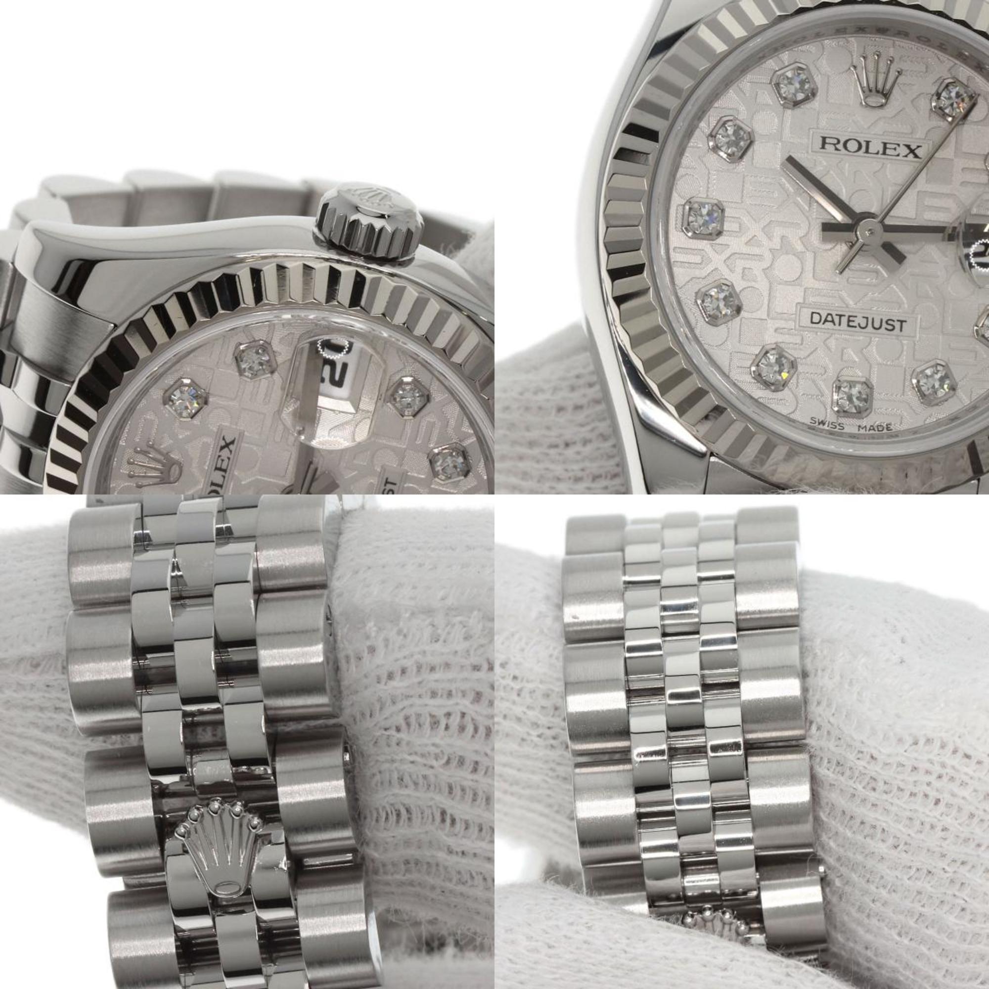 Rolex 179174G Datejust 10P Diamond Watch Stainless Steel SS K18WG Ladies ROLEX