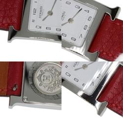 Hermes HH11.210 H Watch Stainless Steel Leather Ladies HERMES