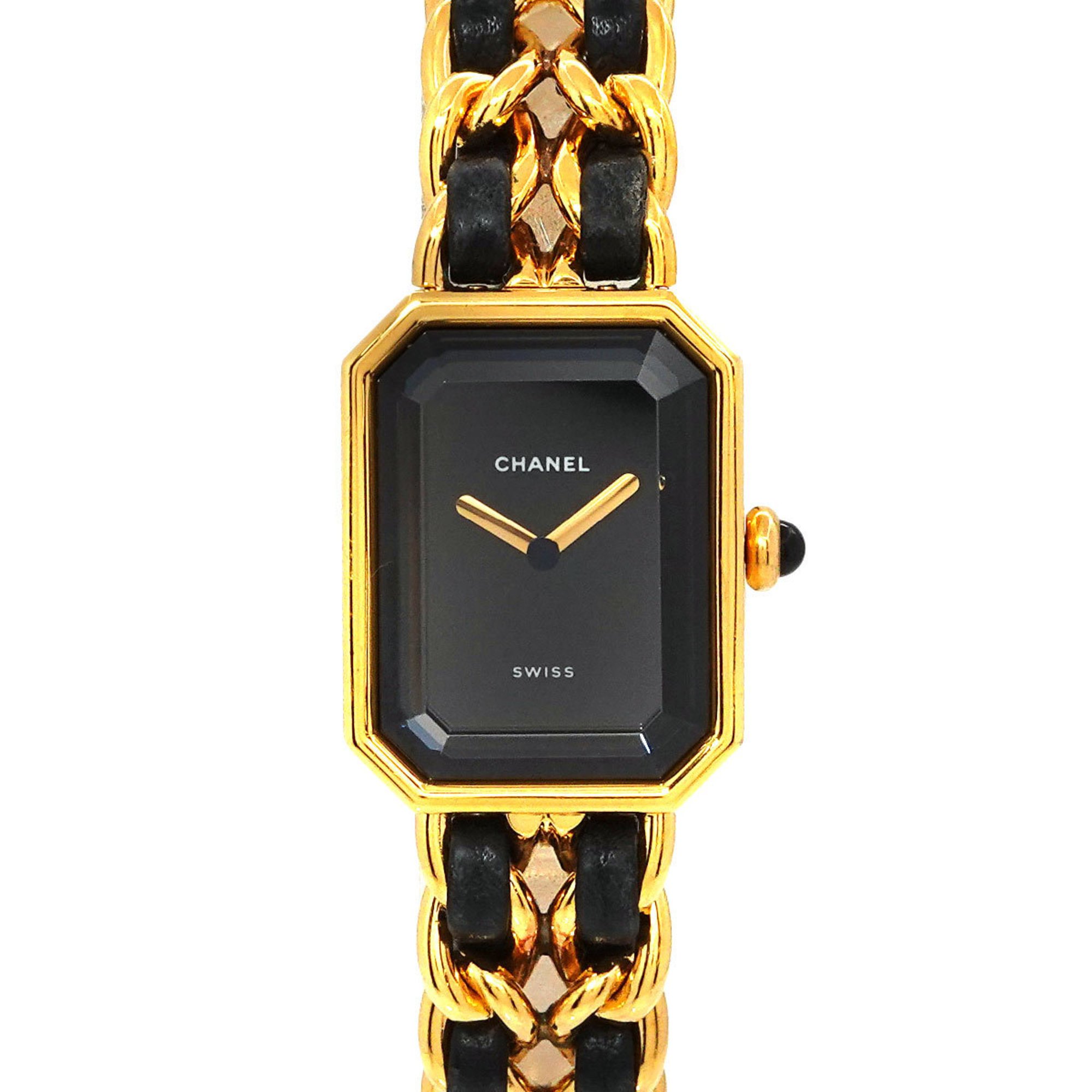 CHANEL Premiere L size H0001 Ladies watch Black Gold Quartz