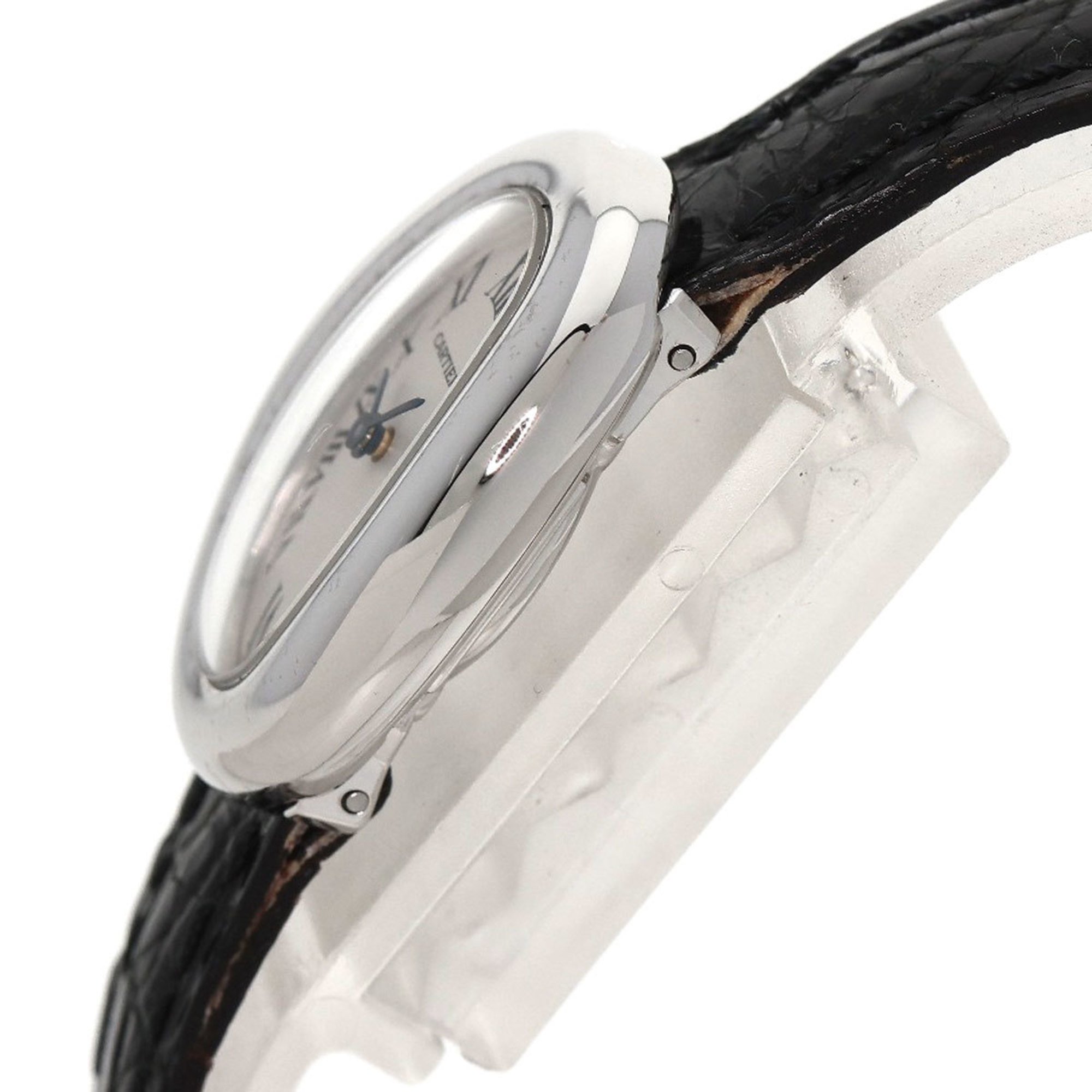 Cartier W1518956 Baignoire Watch, 18K White Gold, Leather, Women's, CARTIER