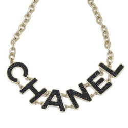 Chanel Necklace Choker Champagne Gold Metal Rhinestone B18K