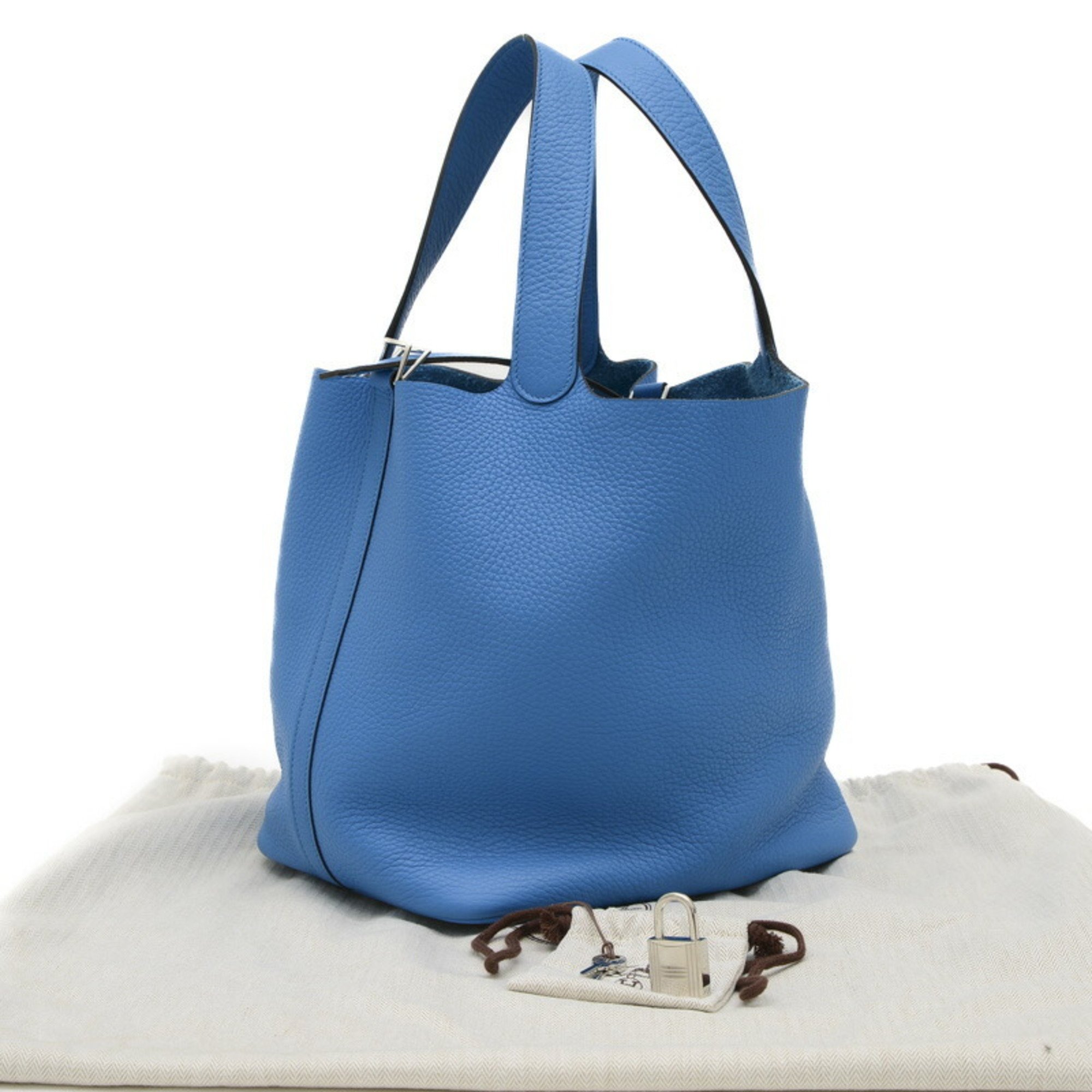 Hermes Picotin Lock GM Handbag Taurillon Blue Zanzibar A Stamp