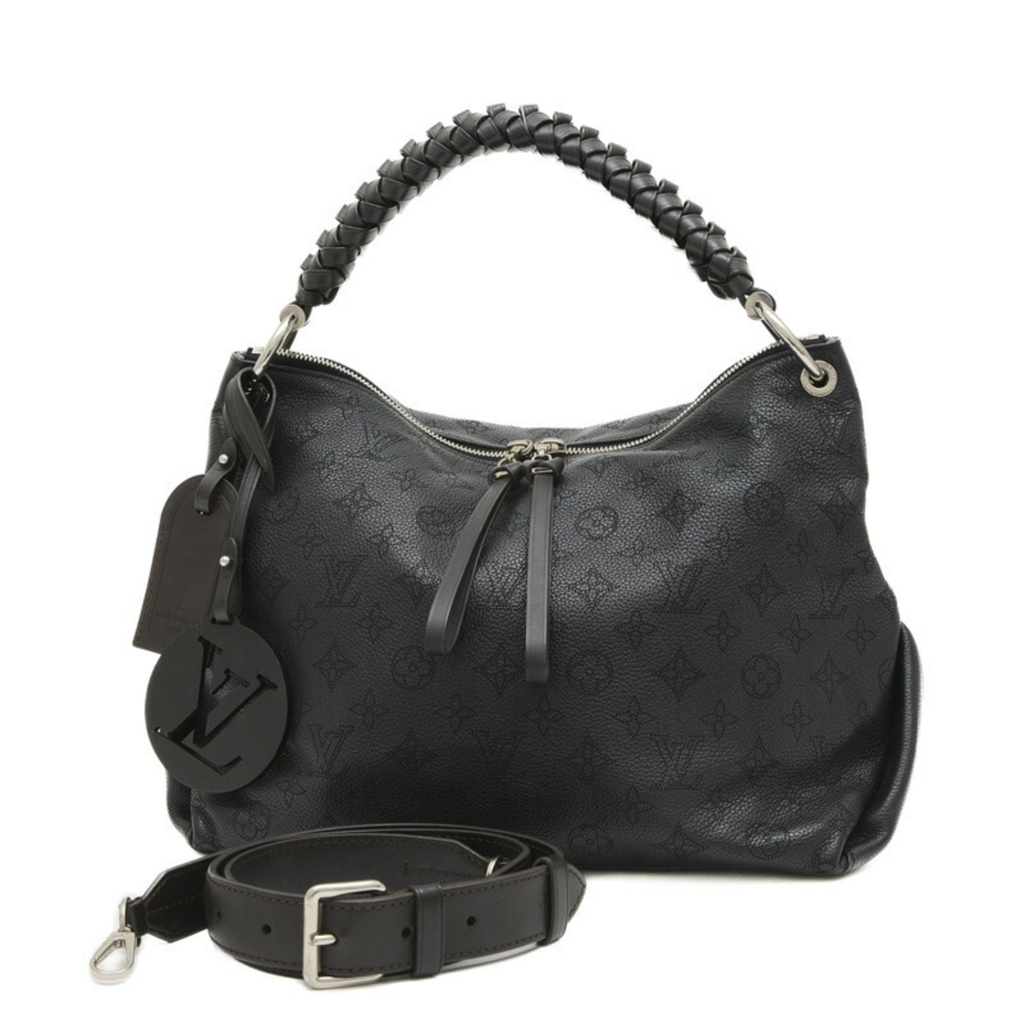 Louis Vuitton Mahina Beauvre Hobo Bag Leather Black M56073