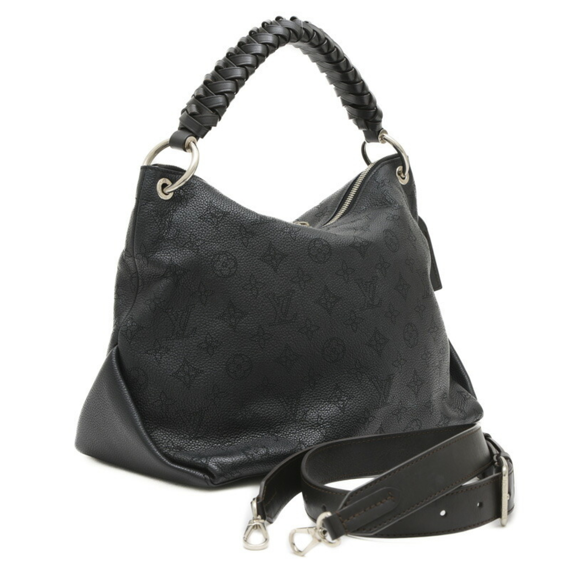 Louis Vuitton Mahina Beauvre Hobo Bag Leather Black M56073