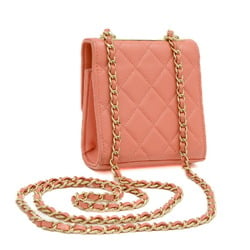 Chanel Matelasse Chain Shoulder Bag Lambskin Pink