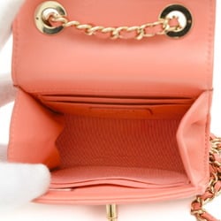 Chanel Matelasse Chain Shoulder Bag Lambskin Pink