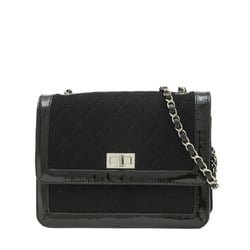 Chanel 2.55 Matelasse Chain Shoulder Cotton Patent Black