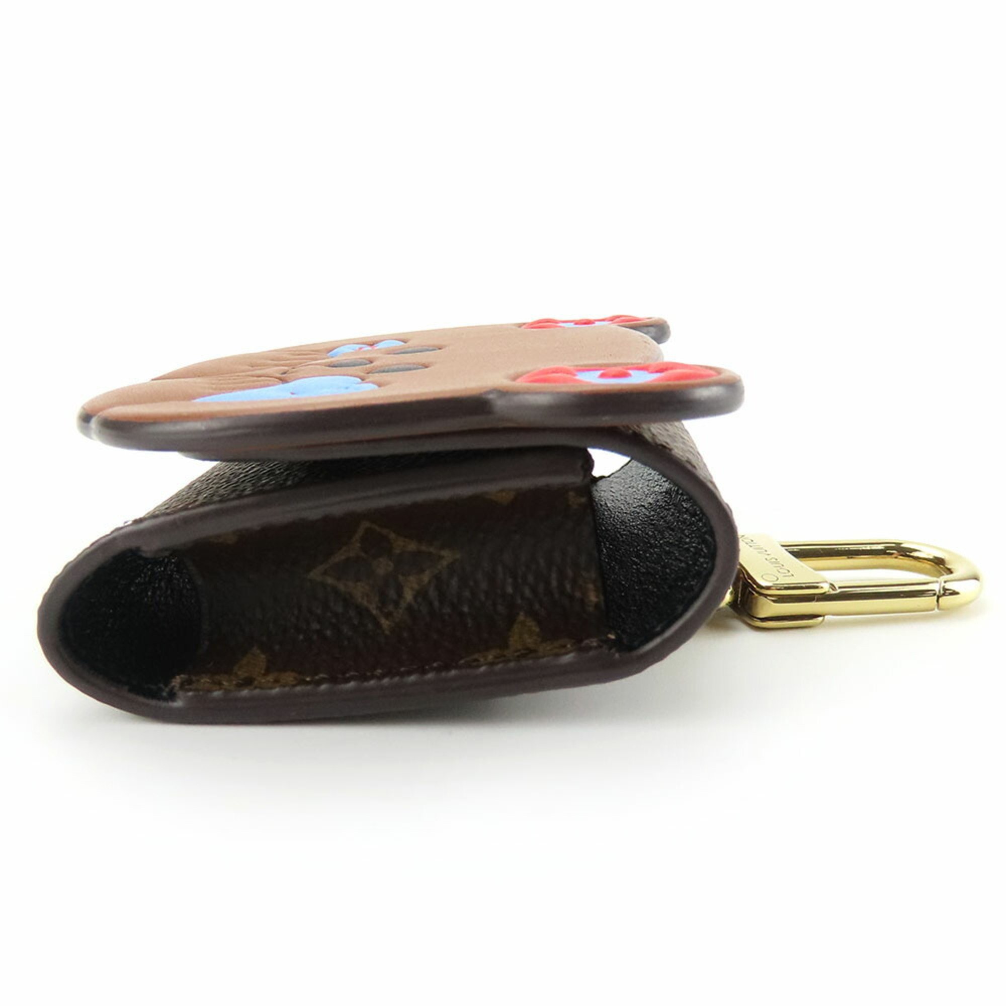 Louis Vuitton Keychain Earphone Pouch LV Bear M01361 Monogram Leather Brown Red Blue Case Tech Women's LOUIS VUITTON