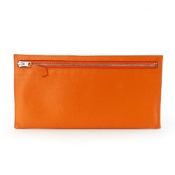 Hermes pouch Zip Zap Chevre Orange Multi-case Small items Pen case Women's Men's HERMES