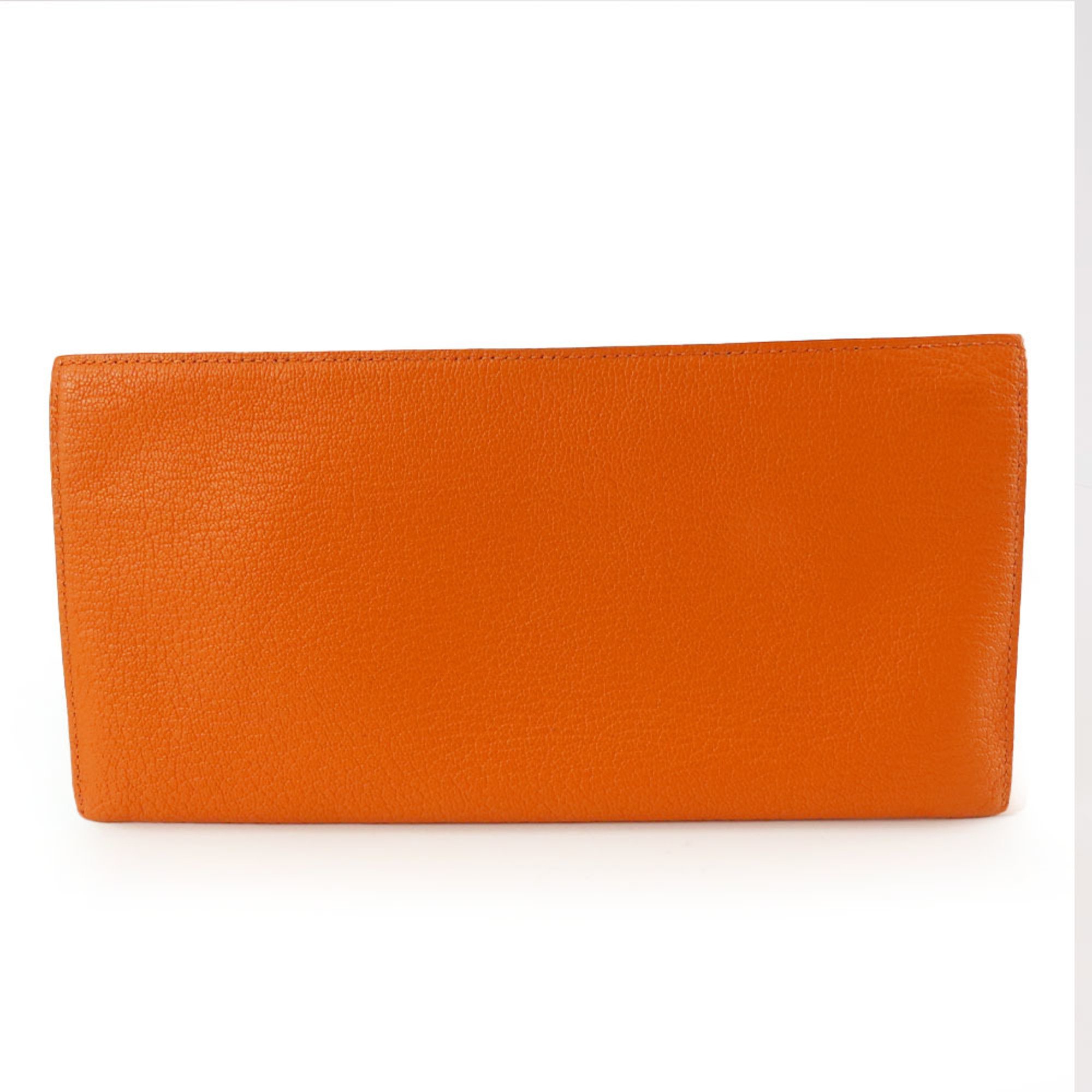 Hermes pouch Zip Zap Chevre Orange Multi-case Small items Pen case Women's Men's HERMES