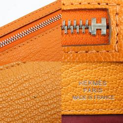 Hermes pouch Zip Zap Chevre Orange Multi-case Small items Pen case Women's Men's HERMES