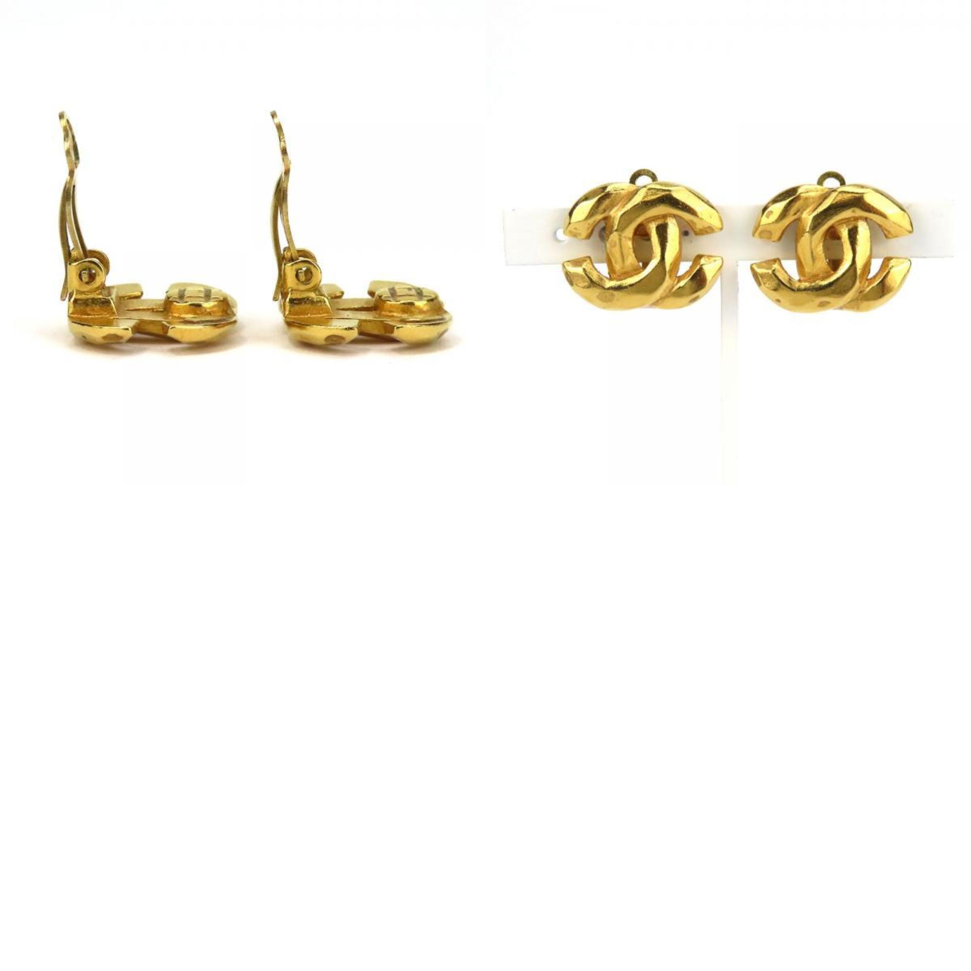 Chanel Earrings Coco Mark Metal Gold 99P Plated Women's CHANEL