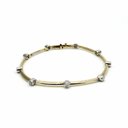 Tiffany bracelet K18YG Pt950 diamond approx. 11.1g yellow gold platinum 9PD station ladies TIFFANY&Co.