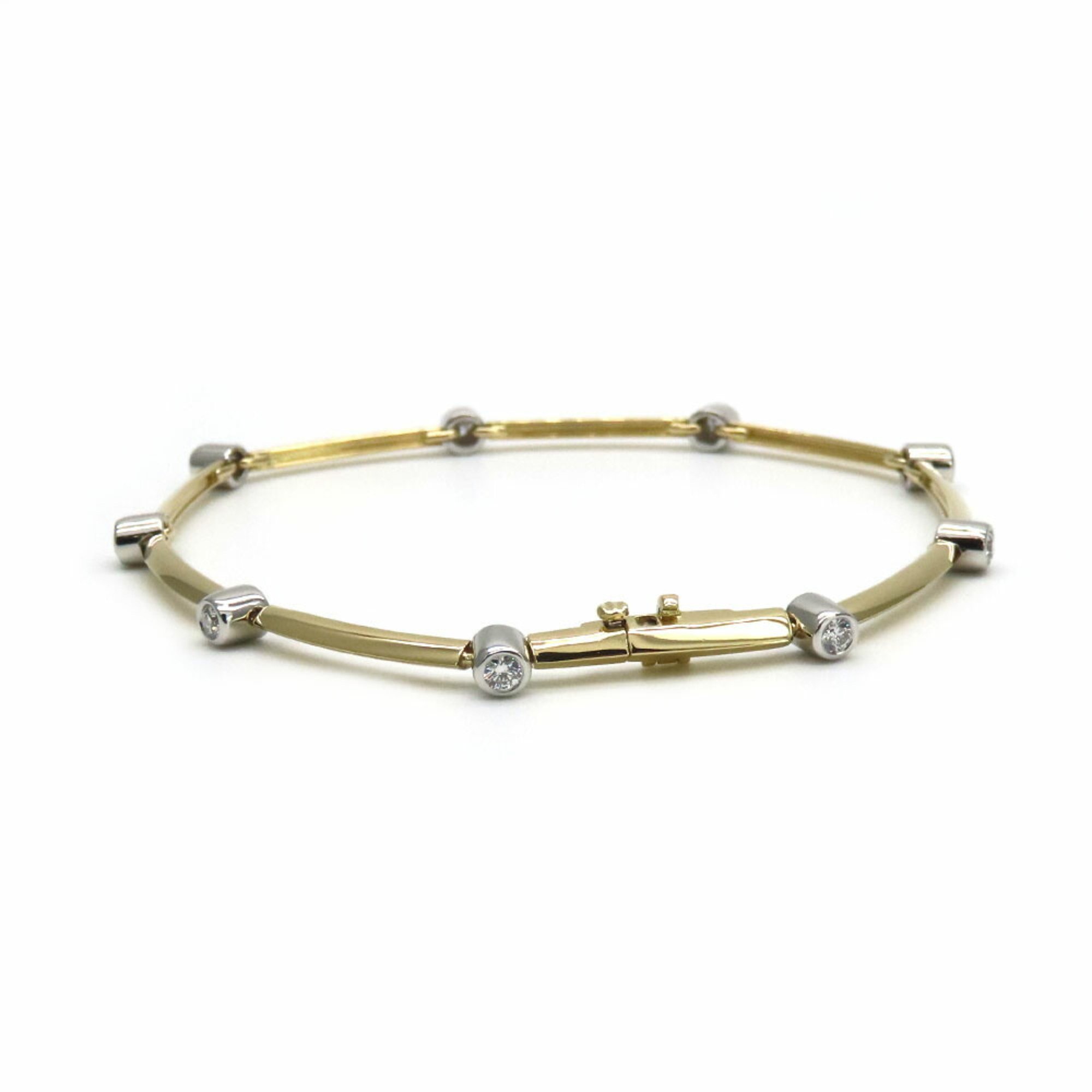 Tiffany bracelet K18YG Pt950 diamond approx. 11.1g yellow gold platinum 9PD station ladies TIFFANY&Co.