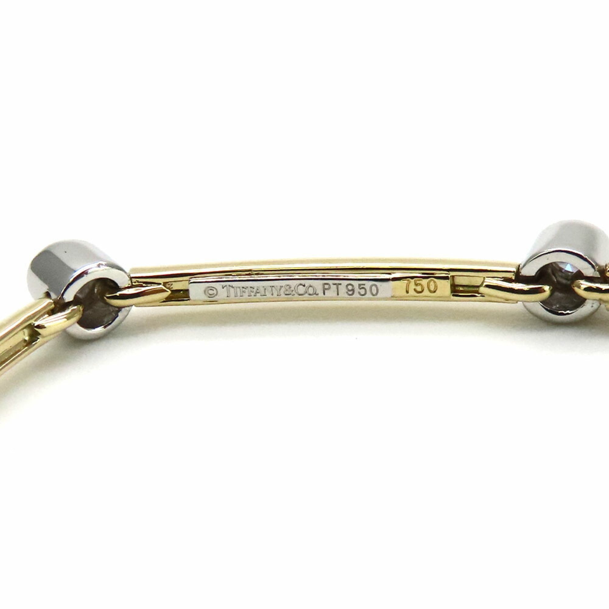 Tiffany bracelet K18YG Pt950 diamond approx. 11.1g yellow gold platinum 9PD station ladies TIFFANY&Co.