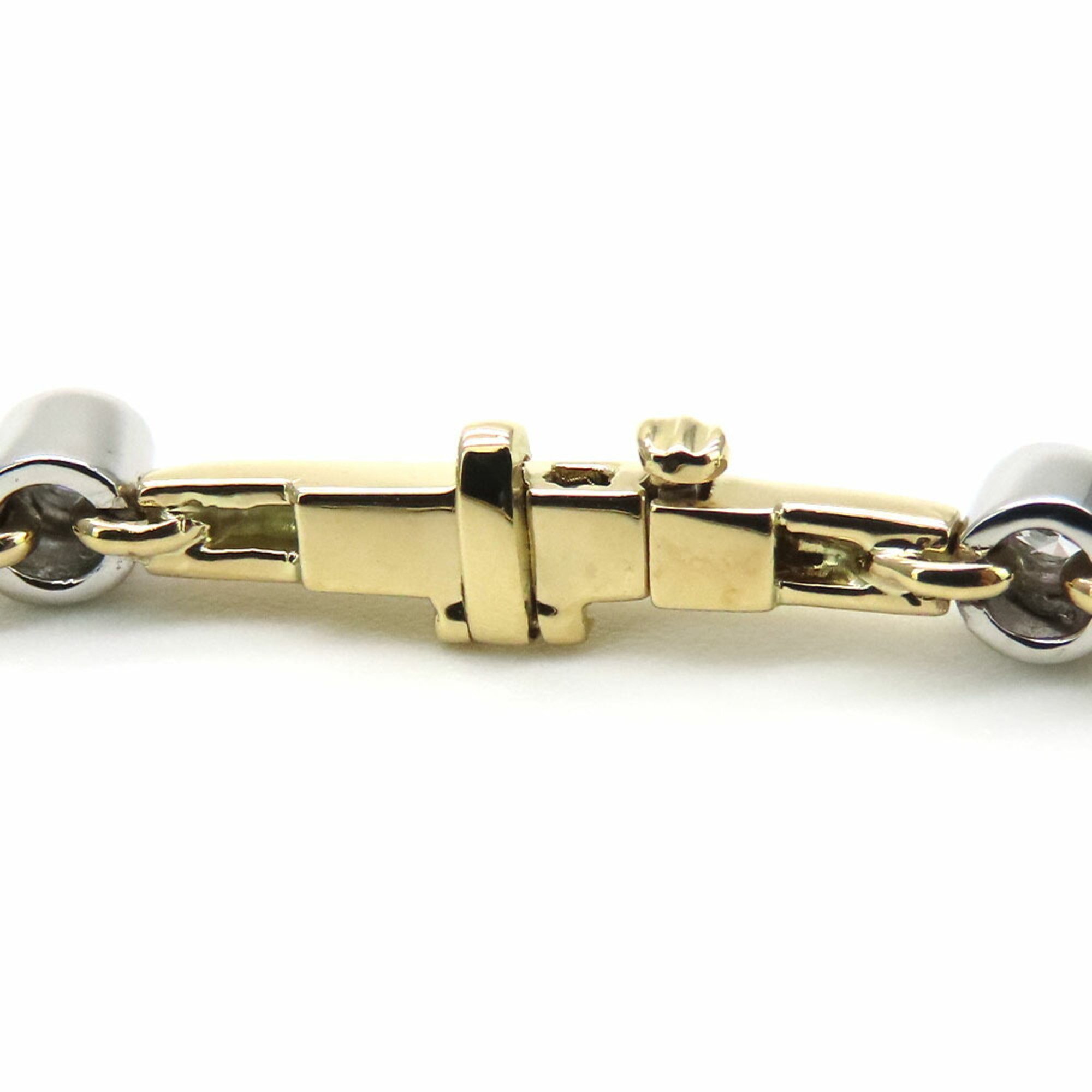 Tiffany bracelet K18YG Pt950 diamond approx. 11.1g yellow gold platinum 9PD station ladies TIFFANY&Co.