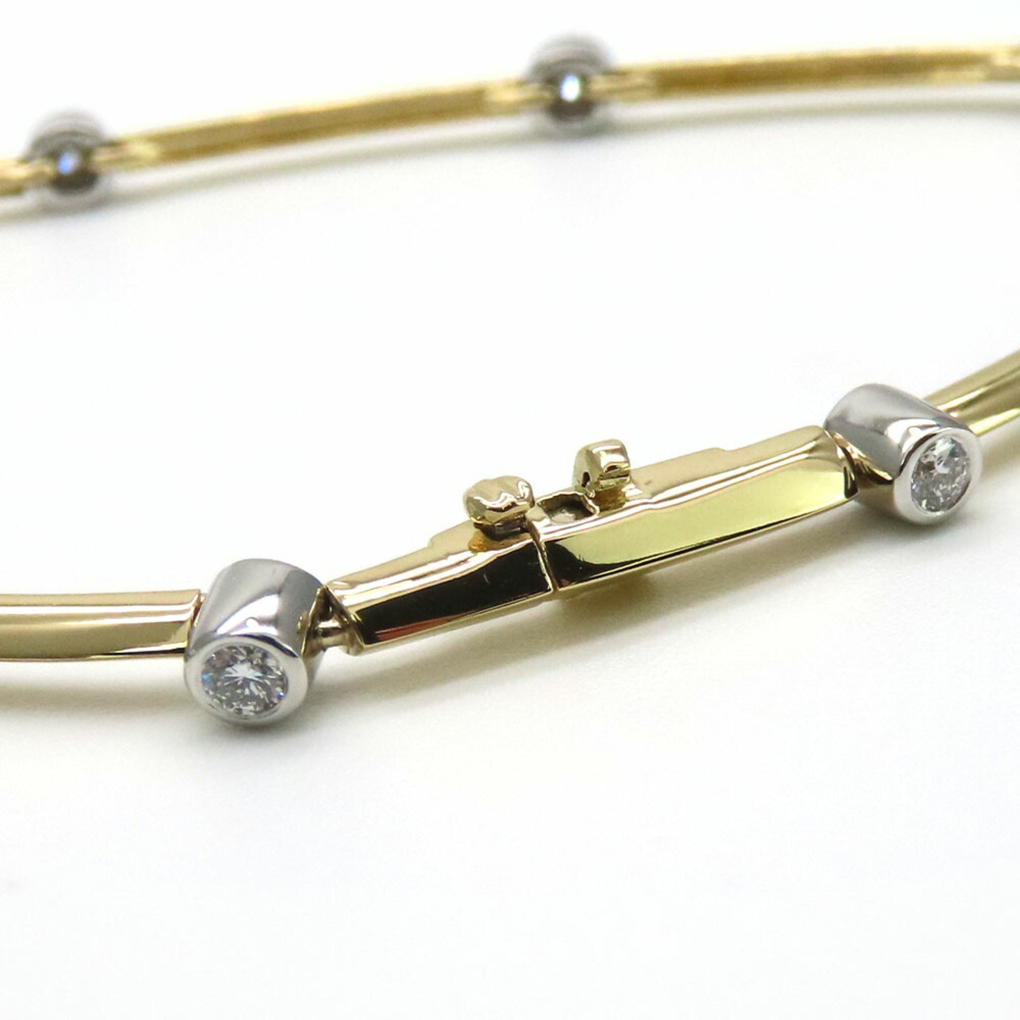 Tiffany bracelet K18YG Pt950 diamond approx. 11.1g yellow gold platinum 9PD station ladies TIFFANY&Co.