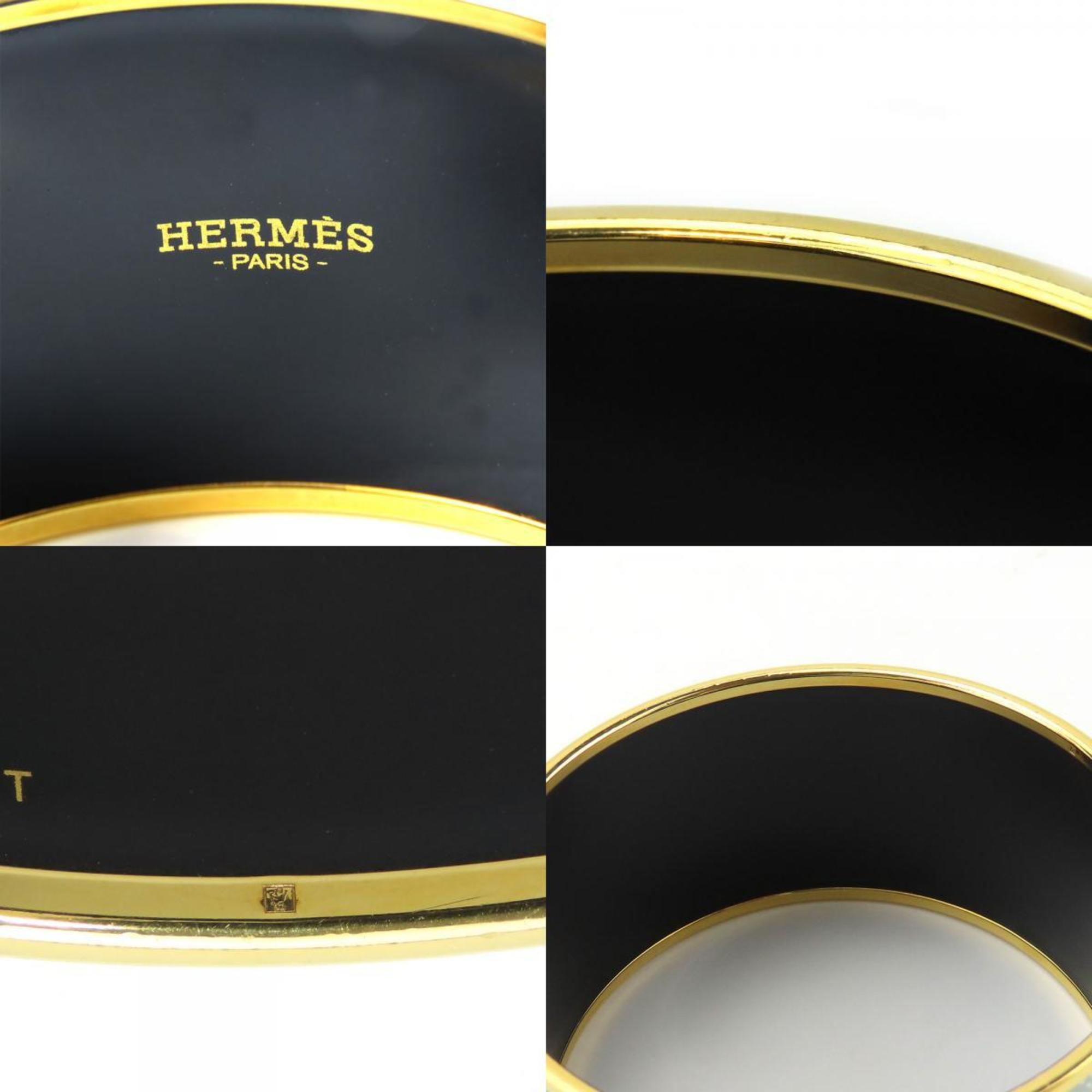 Hermes bracelet enamel TGM metal cloisonné blue multicolor bangle belt pattern women's HERMES