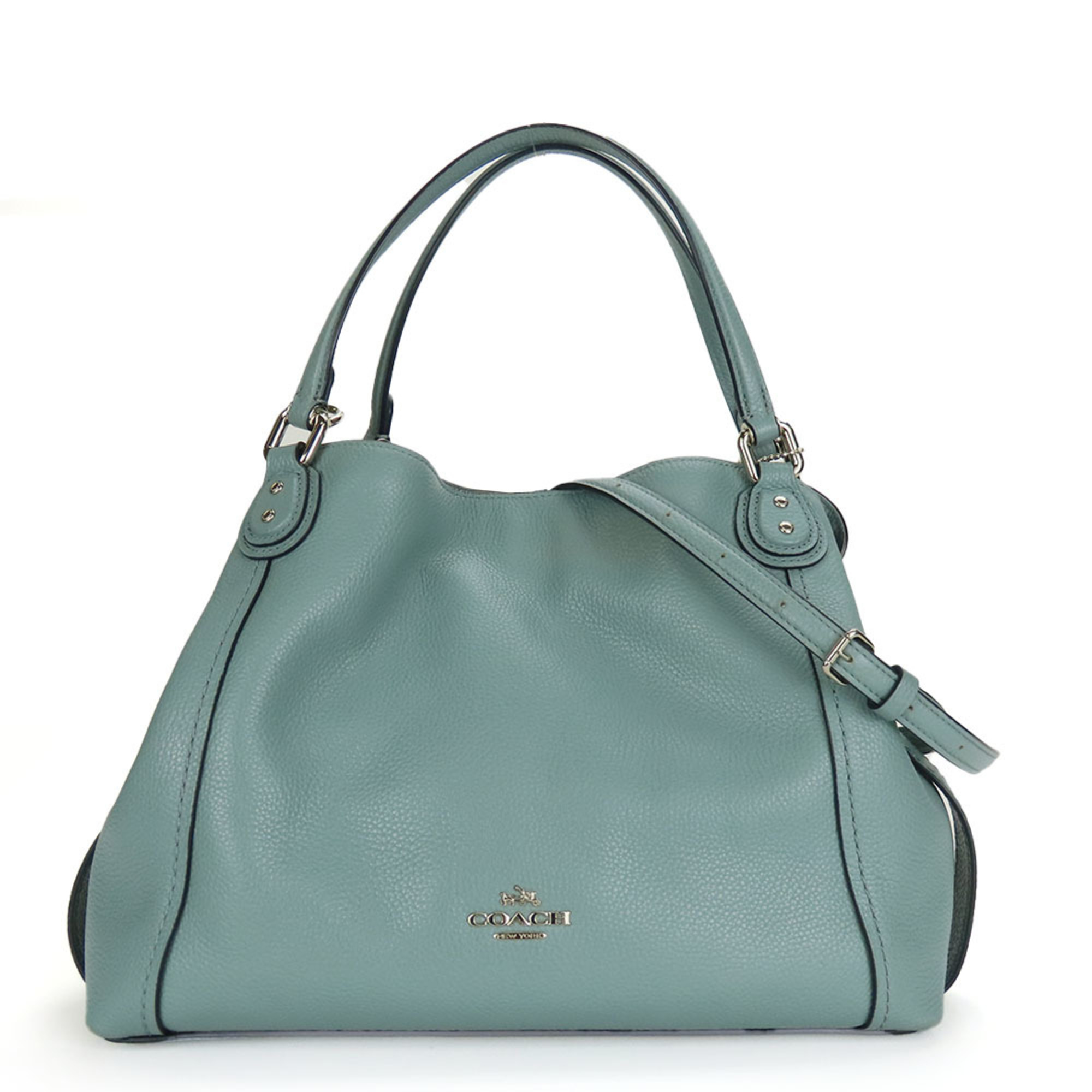 Coach Tote Bag 57124 Leather Pastel Mint Dull Color Shoulder Women's COACH