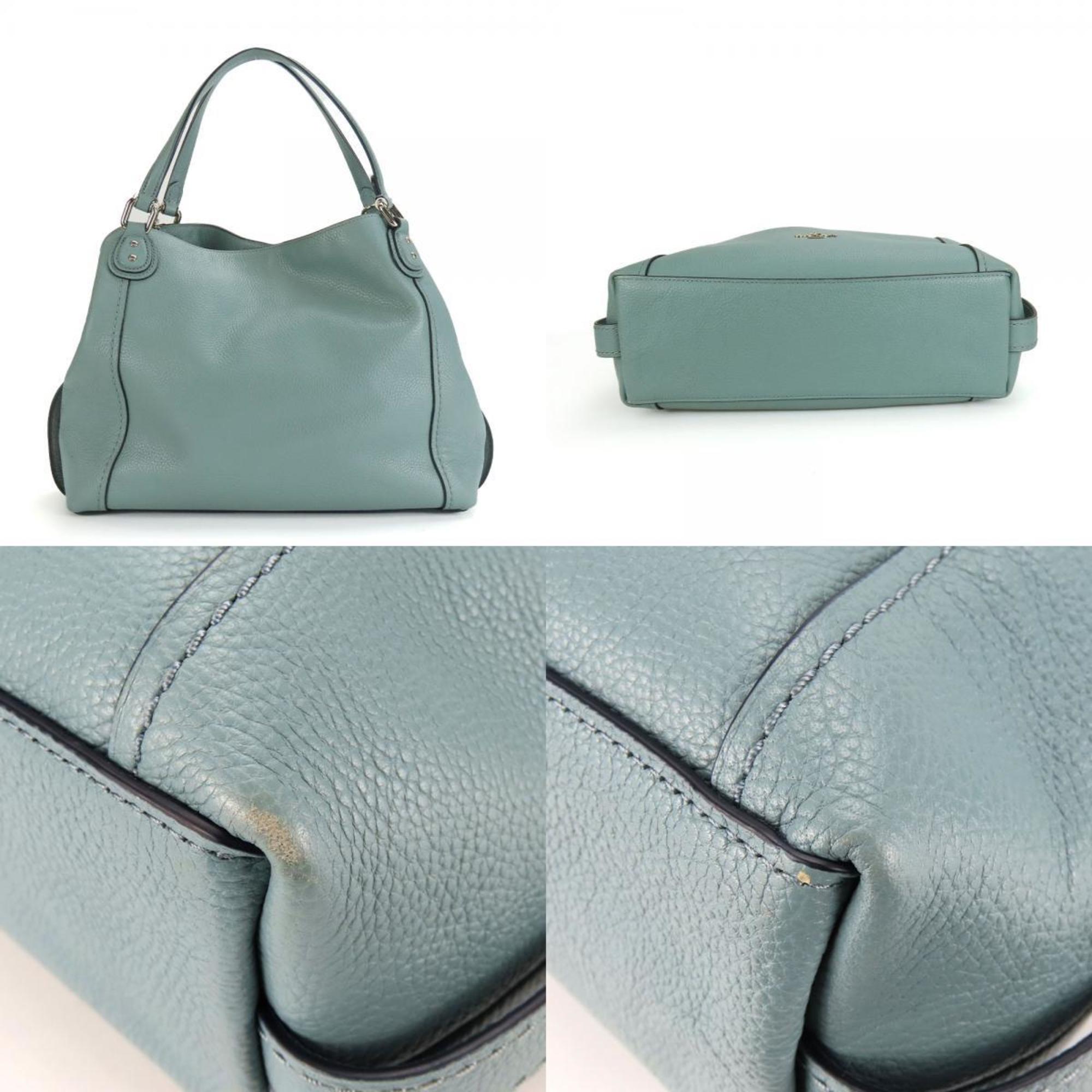 Coach Tote Bag 57124 Leather Pastel Mint Dull Color Shoulder Women's COACH