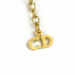 Christian Dior Necklace Metal Rhinestone Gold GP Plated Women's