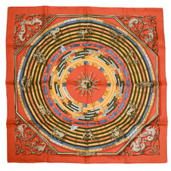 Hermes Carre 90 Scarf Astrology DIES ET HORE Orange 100% Silk