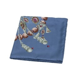 Hermes Carre 90 Scarf Terres Precieuses Blue 100% Silk