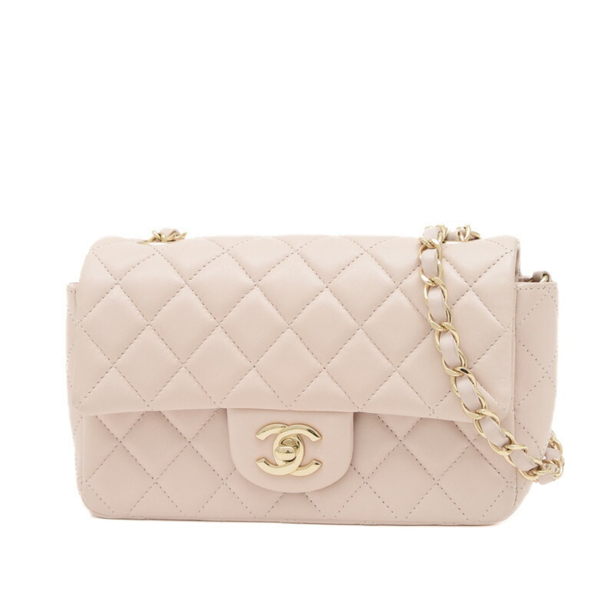 Chanel Matelasse Single Chain Shoulder Bag, Lambskin, Light Pink, A69900