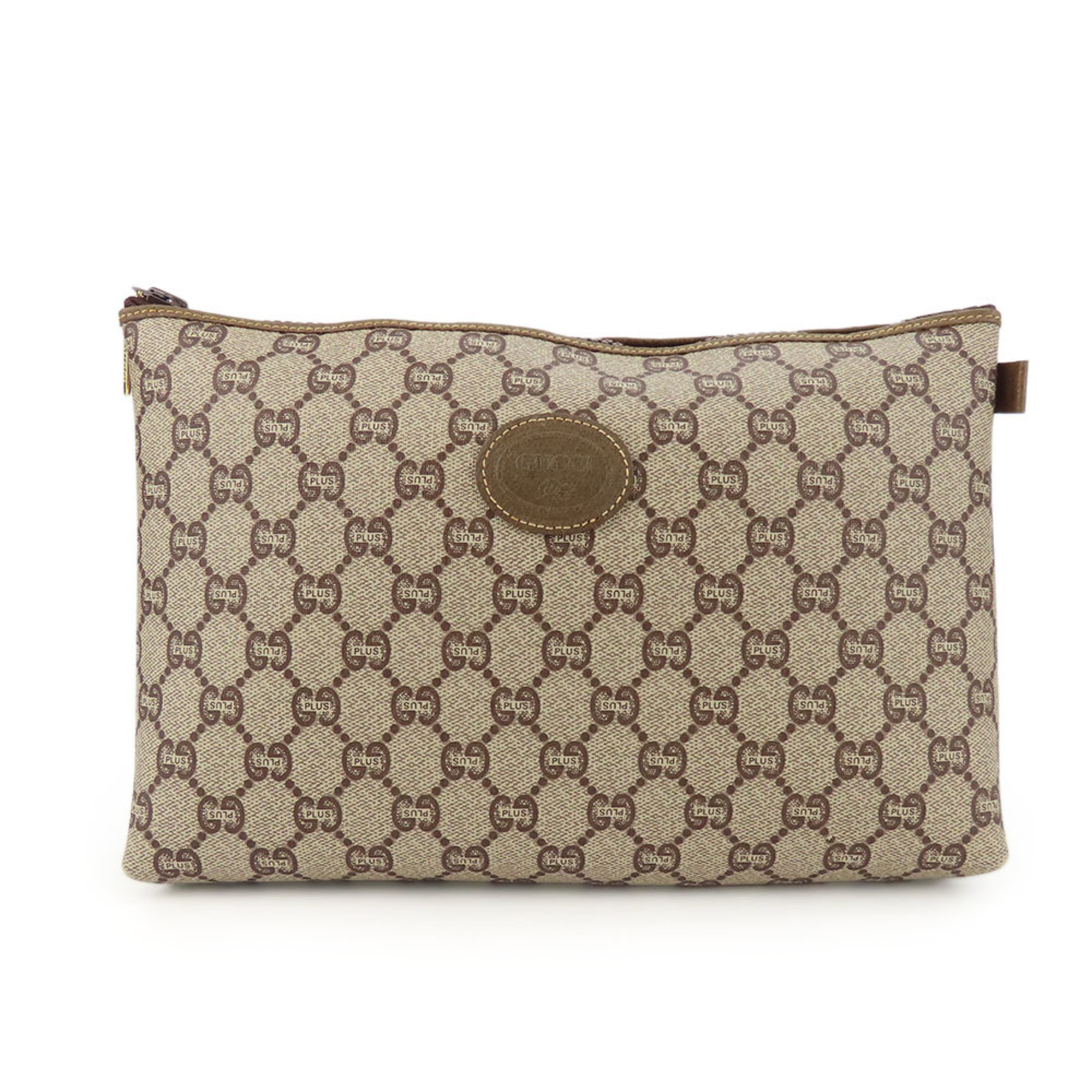 Gucci Second Bag GG Plus Beige Clutch Pouch Women's GUCCI