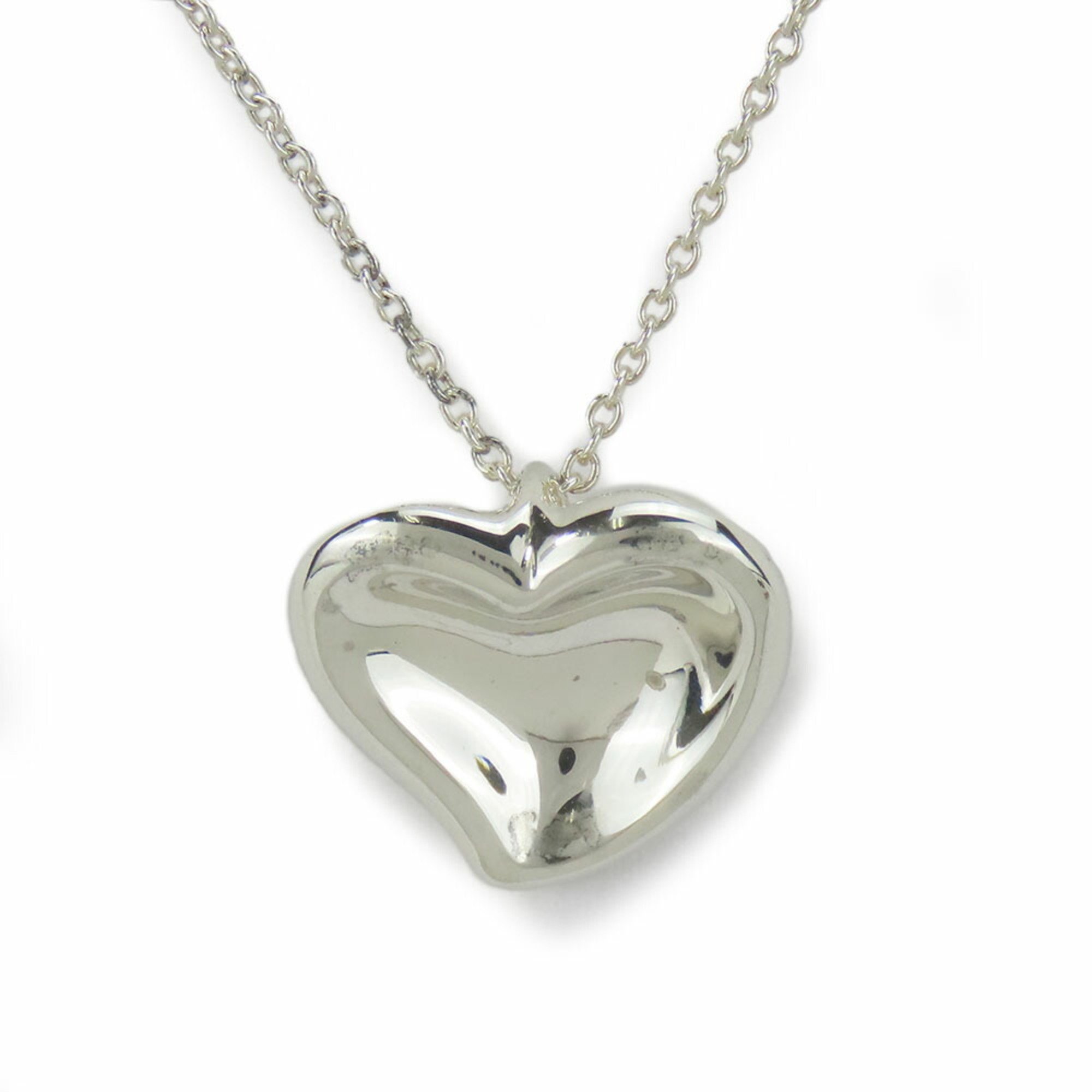 Tiffany Necklace Full Heart Elsa Perutti Silver 925 Approx. 4.3g Women's TIFFANY&Co.