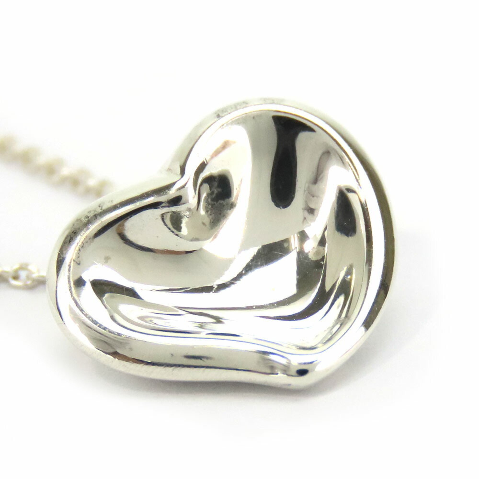 Tiffany Necklace Full Heart Elsa Perutti Silver 925 Approx. 4.3g Women's TIFFANY&Co.