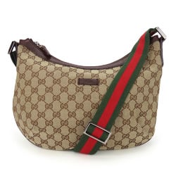 Gucci Shoulder Bag 181092 Sherry Line GG Canvas Leather Brown Beige Women's GUCCI