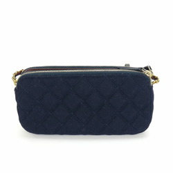 Chanel Shoulder Bag Chain Marine Cotton Navy Phone Case 26 Series Coco Mark Women's CHANEL