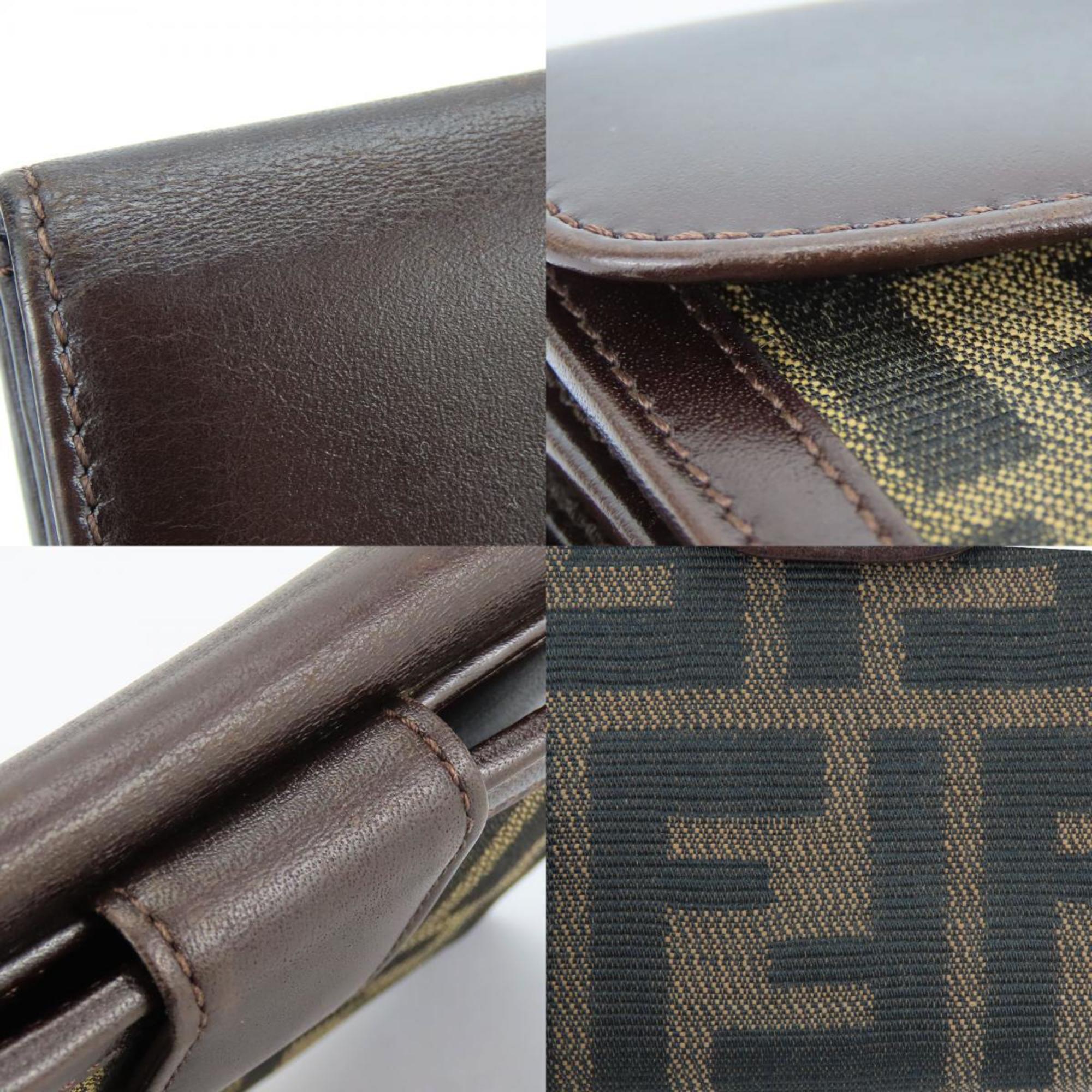 Fendi Bi-fold Wallet Zucca Canvas Calf Brown W Accessories Women's FENDI