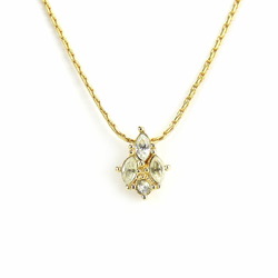 Christian Dior Necklace Metal Rhinestone Gold Plated Women's