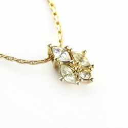 Christian Dior Necklace Metal Rhinestone Gold Plated Women's