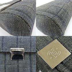 Chanel Shoulder Bag Chocolate Bar A17567 Denim Navy Coco Mark 7th Series Chain Women's CHANEL