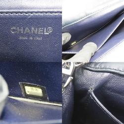 Chanel Shoulder Bag Chocolate Bar A17567 Denim Navy Coco Mark 7th Series Chain Women's CHANEL