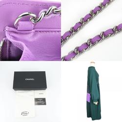 Chanel Shoulder Bag, Matelasse, Lambskin, Purple, Phone Case, No. 29, Coco Mark, Women's, CHANEL