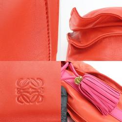 LOEWE Shoulder Bag Flamenco Nappa Leather Orange Pink Women's