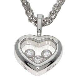 Chopard Happy Diamonds Heart Motif 3P Diamond Necklace K18 White Gold Women's