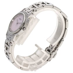 Hermes CL4.230 Clipper Nacle 12P Diamond Watch Stainless Steel SS Ladies HERMES