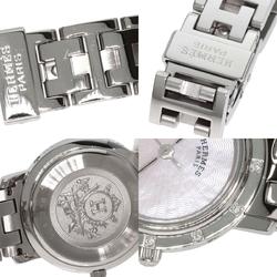 Hermes CL4.230 Clipper Nacle 12P Diamond Watch Stainless Steel SS Ladies HERMES