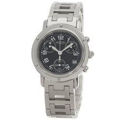 Hermes CL1.310 Clipper Chrono Watch Stainless Steel SS Ladies HERMES