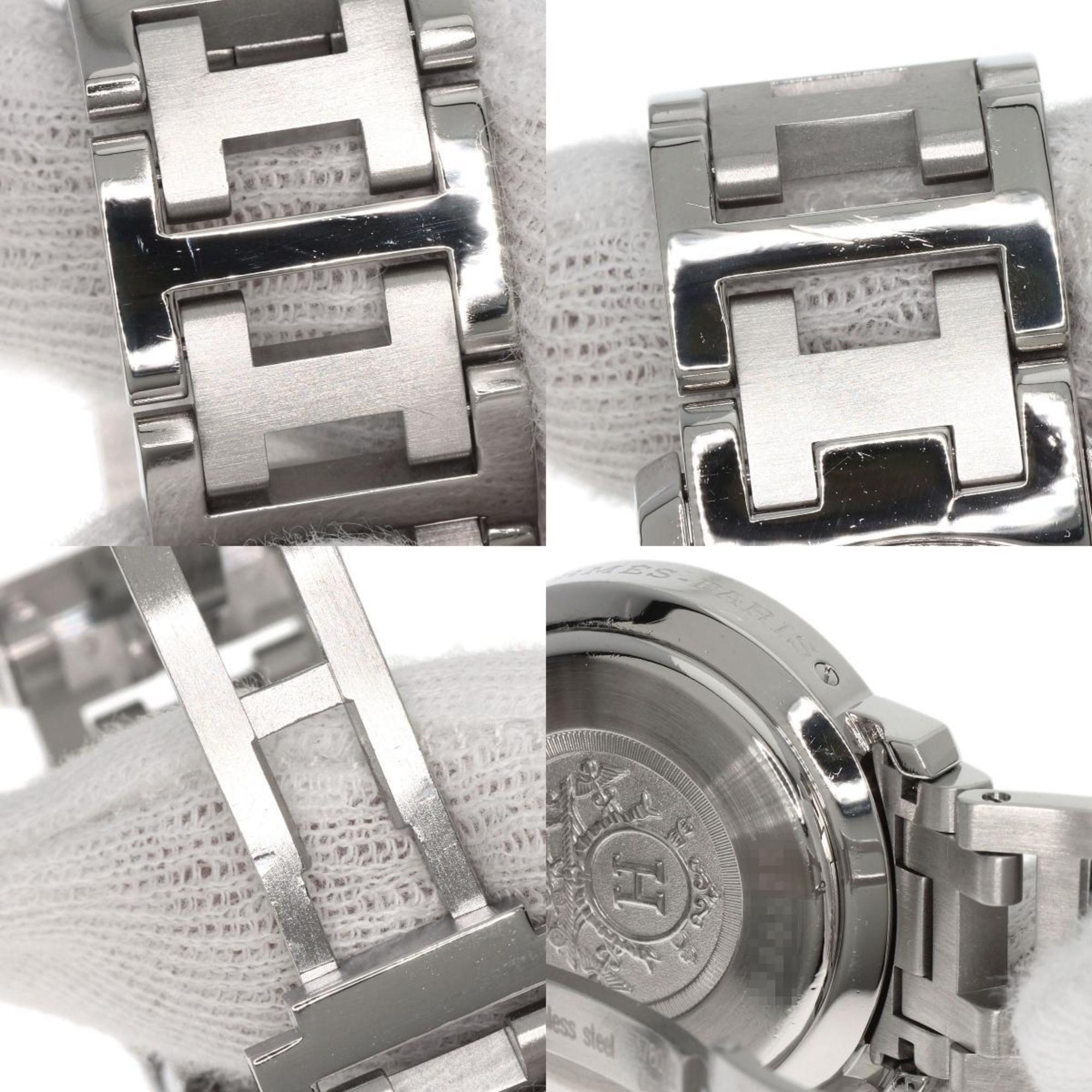 Hermes CL1.310 Clipper Chrono Watch Stainless Steel SS Ladies HERMES